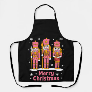 Tablier Joyeux Noël Soldats Casse-Noisette Flocon Rose