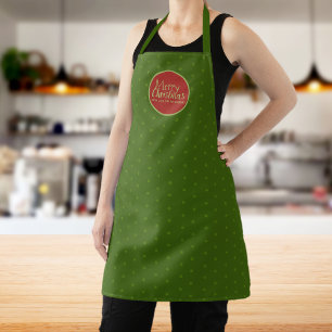 Tablier Joyeux Noël Texte personnalisé Espace vert