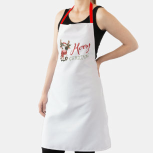 Tablier Joyeux Noël vache mignonne