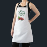 Tablier Joyeux Noël Y'all Red Truck Green Noël<br><div class="desc">Joyeux Noël Y'all Rustique Apron avec aquarelle Vintage Camion rouge avec arbre</div>