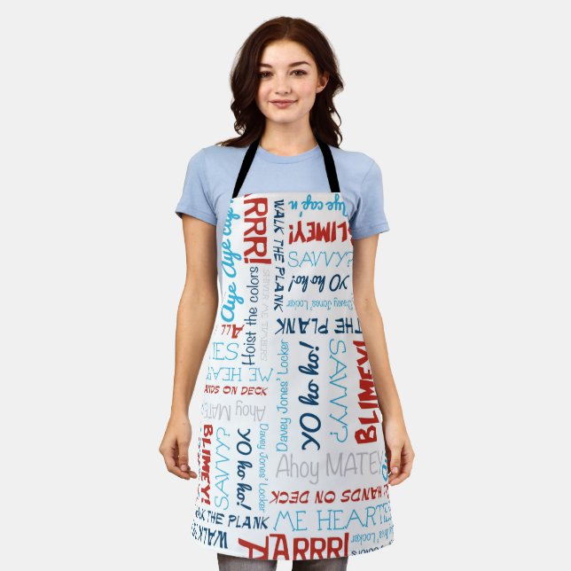 Tablier Joyeux Pirate Party Slogans Apron (Porté)