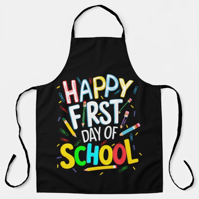 Tablier Joyeux premier jour de rentrée scolaire (Recto)