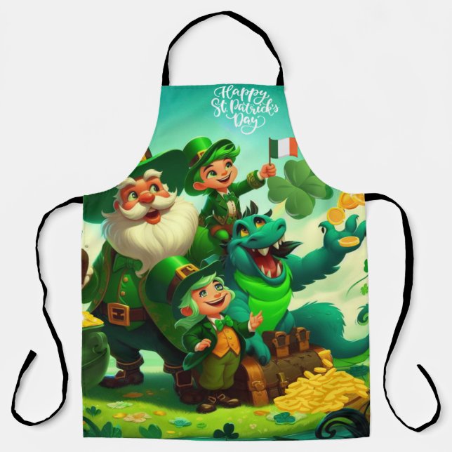 Tablier Joyeux Saint Patrick's Day coloré (Recto)