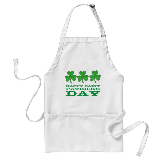 Tablier Joyeux Saint Patrick's Day Shamrock Verte Clover (Devant)