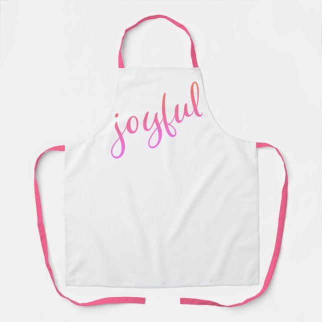 Tablier Joyeux Script rose Simple Noël (Recto)
