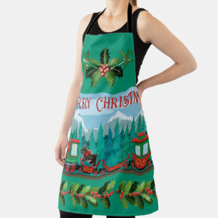 Tablier Joyeux train de Noël