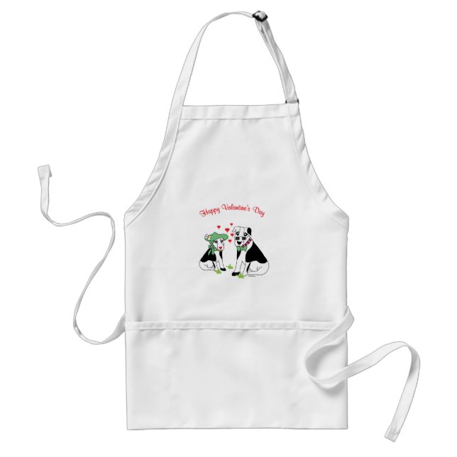 Tablier Joyeux Valentines Jour Chiens mignons Aimer (Devant)