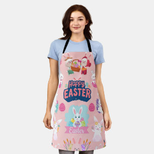 Tablier Joyeux voeux de Pâques - Motif Funny Bunny Pâques