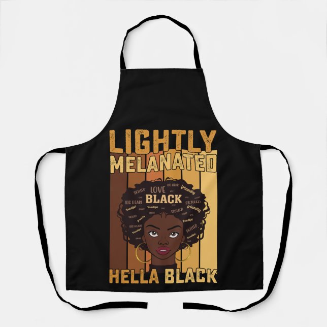 Tablier Juneteenth Légèrement Mélanisée Entièrement Noire  (Recto)