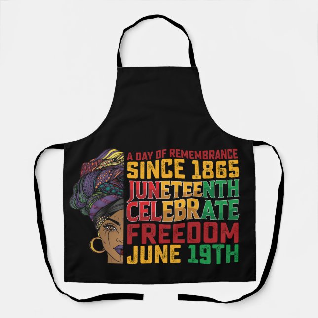 Tablier Juneteenth Une Journée De Souvenir Liberté Noire (Recto)