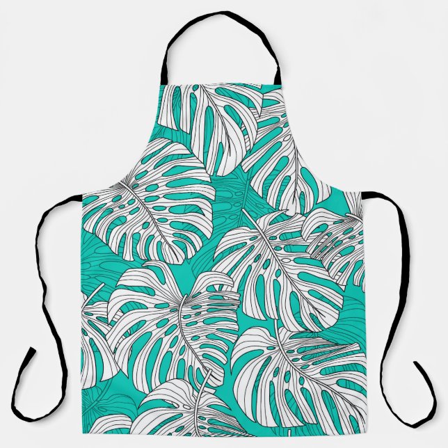 Tablier Jungle Feuille Tropical Floral sans fil (Recto)