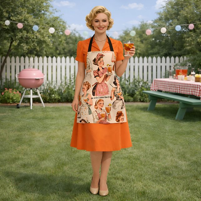 Tablier Just an Old-Fashioned Kind of Day  (Just an old-fashioned day.Vintage Cocktail Apron)