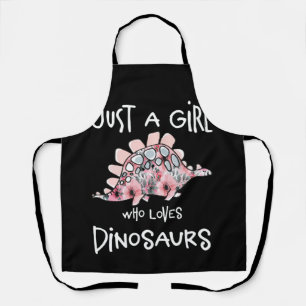 Tablier Juste A Girl Who Loves Dinosaurs Cute Floral