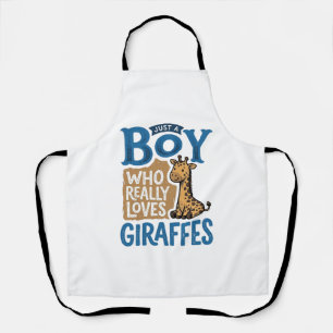 Tablier Juste un garçon qui aime les girafes design de t-s