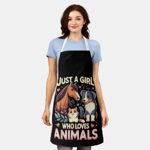 Tablier Juste Une Fille Qui Aime Les Animaux Mignon Amoure