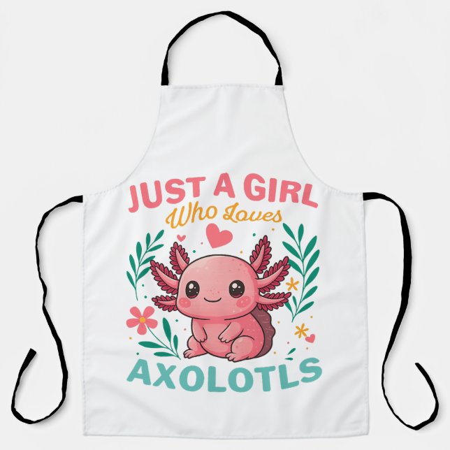 Tablier Juste une fille qui aime les axolotls (Recto)