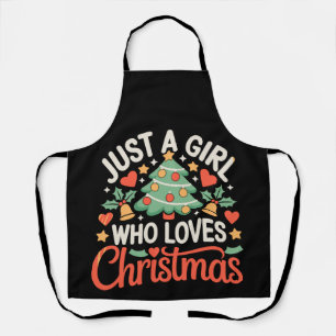Tablier Juste Une Fille Qui Aime Les Cœurs D'arbre De Noël