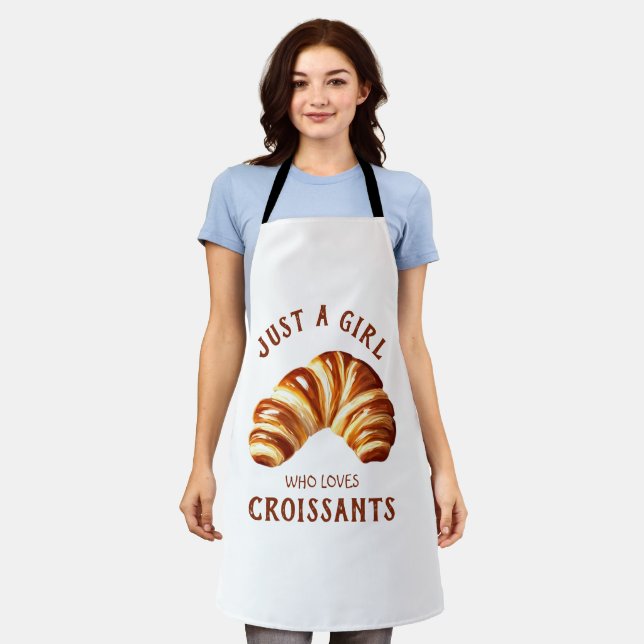 Tablier Juste une fille qui aime les croissants (Porté)