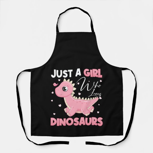 Tablier Juste une fille qui aime les dinosaures (Recto)