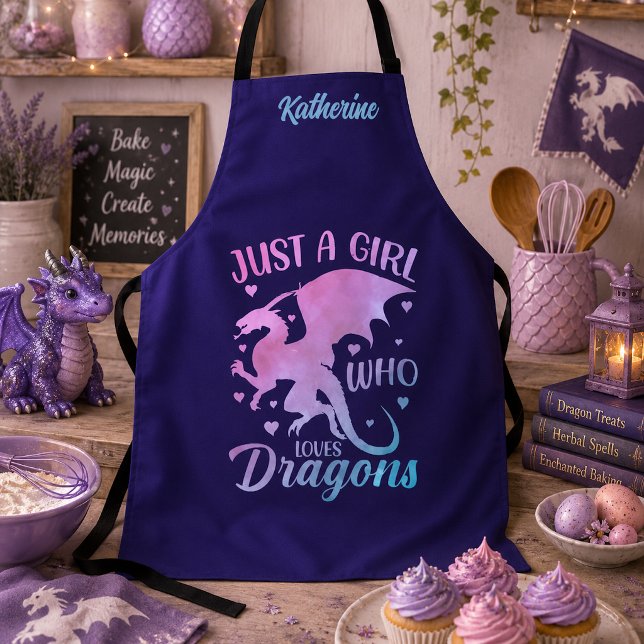 Tablier Juste Une Fille Qui Aime Les Dragons - Nom Fantast (Créateur téléchargé)