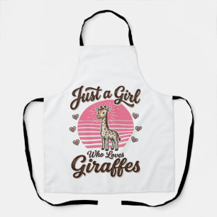 Tablier Juste une fille qui aime les girafes vintage shirt