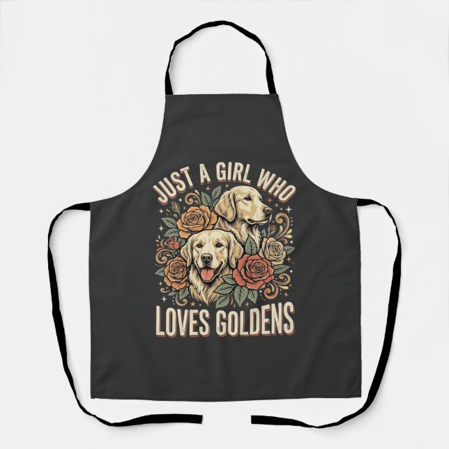 Tablier Juste une fille qui aime les Goldens (Recto)