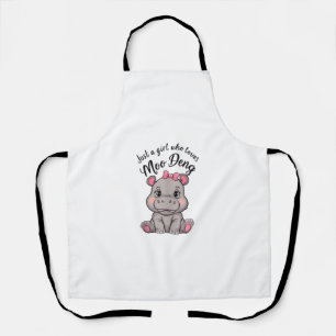 Tablier Juste Une Fille Qui Aime Moo Deng Bébé Hippopotame