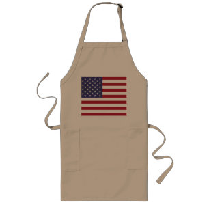 Tablier kaki de drapeau américain long