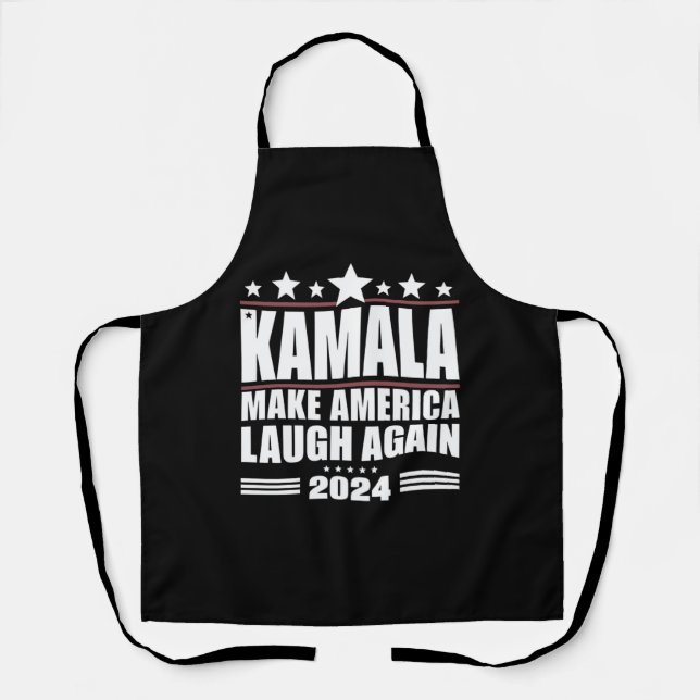Tablier Kamala Faire rire l'Amérique encore Drapeau améric (Recto)