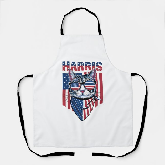 Tablier Kamala Harris Présidente 2024 Chat Drôle  (Recto)