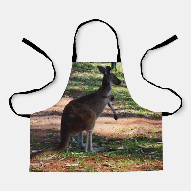 Tablier Kangaroo Australien Sauvage, Empreinte Pleine Pour (Recto)