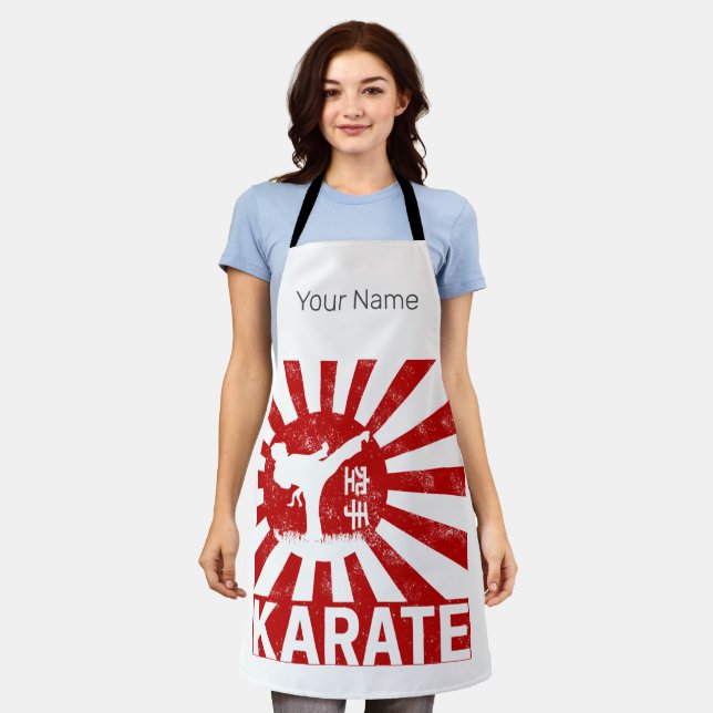 Tablier Karate Martial Arts avec design Vintage japonais (Porté)