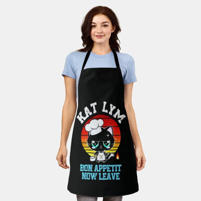 Tablier Kat Lym Sarcastic Chef Cat - Bon Appetit Now Leave (Porté)