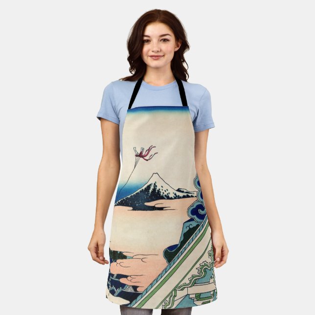 Tablier Katsushika Hokusai - Asakusa Honganji temple, Edo (Porté)