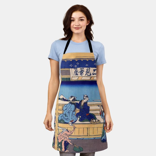 Tablier Katsushika Hokusai - Yoshida sur le Tokaido (Porté)