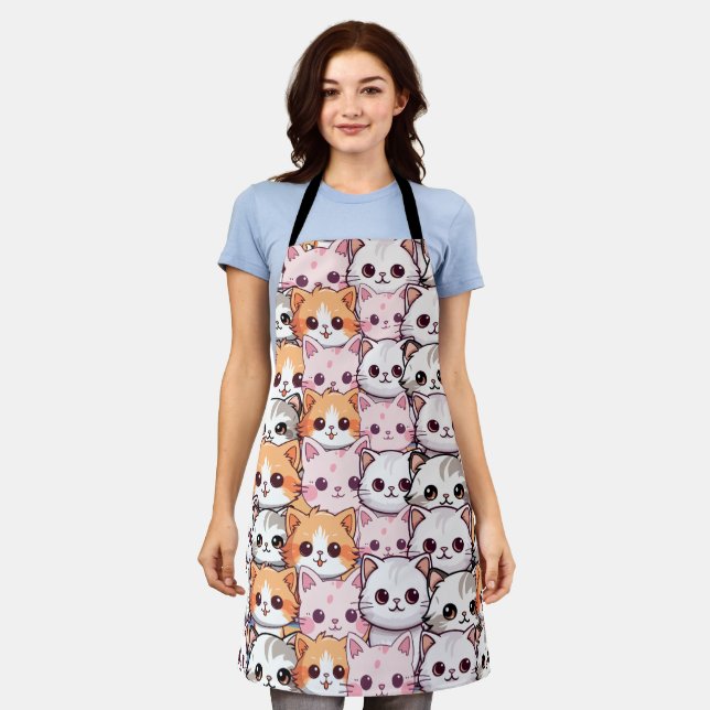 Tablier Kawaii Chat félin Kitten visage animal de compagni (Porté)