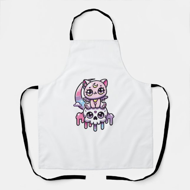Tablier Kawaii Chat gothique Pastel Chat gothique Gothique (Recto)