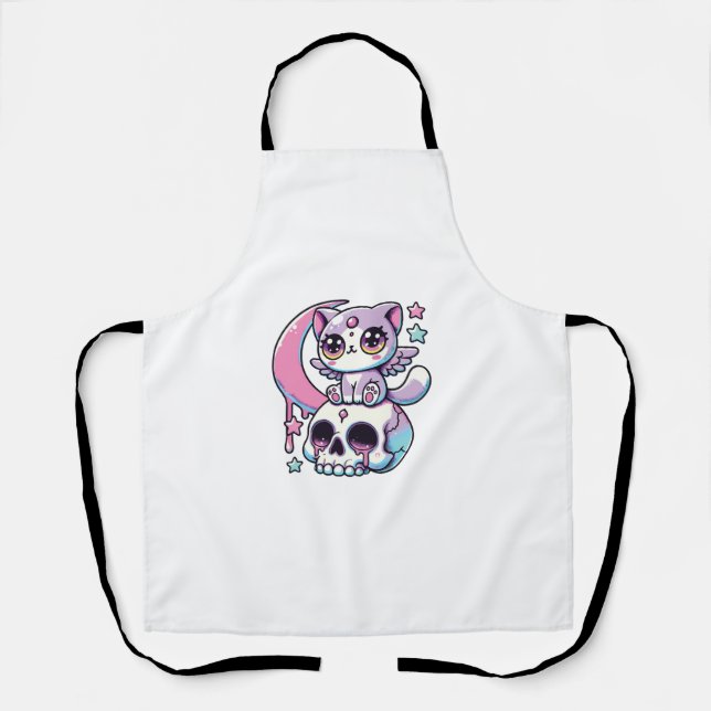 Tablier Kawaii Chat gothique Pastel Chat gothique Gothique (Recto)