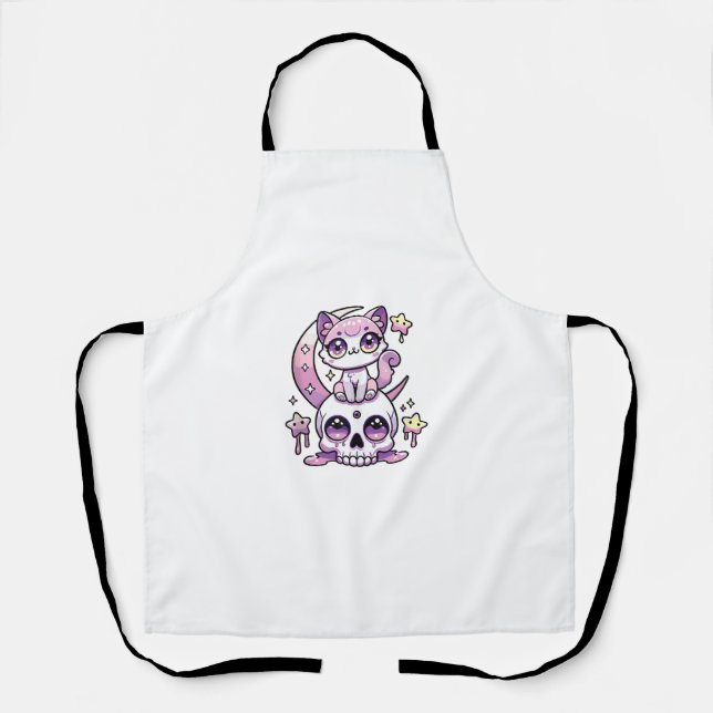 Tablier Kawaii Chat gothique Pastel Gothique Chat gothique (Recto)