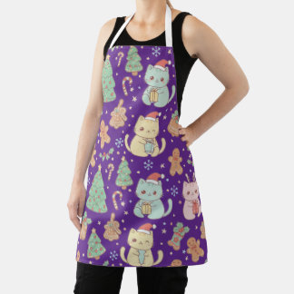 Tablier Kawaii Christmas Cats Baking Apron