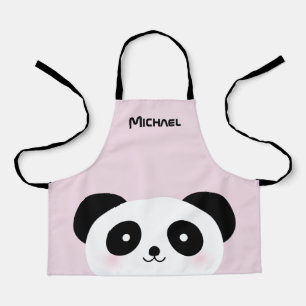 Tablier Kawaii Cute Cartographie Panda Bear Nom personnali