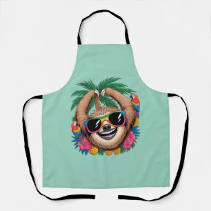 Tablier Kawaii Paresseux Tropical – Vibrations É estivales