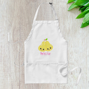 Tablier Kawaii Pear Couple Parfait Paire Funny Pun