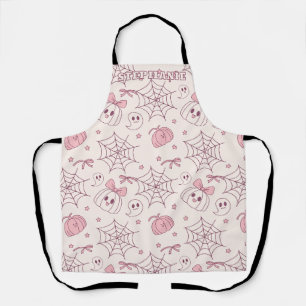 Tablier Kawaii Pink Halloween Ghosts & Citrouille (2)