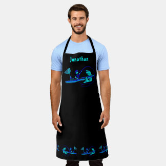 Tablier Kayak Pêche bleu et bleu sur noir