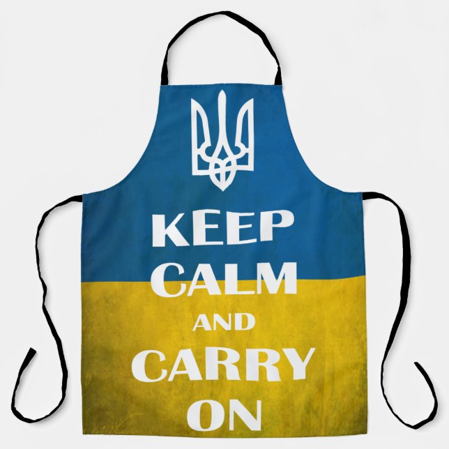 Tablier Keep calm and carry on Ukrainian emblem trident  (Recto)