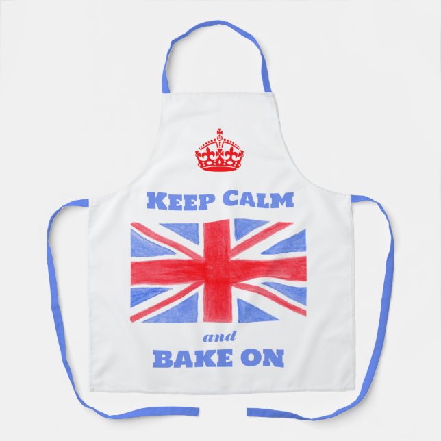 Tablier Keep Calm Bake On Union Jack Drapeau britannique U (Recto)
