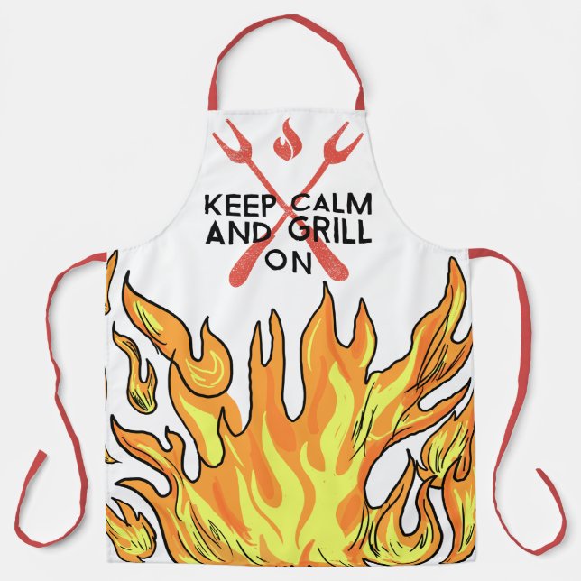 Tablier Keep Calm Et Fais Griller (Recto)