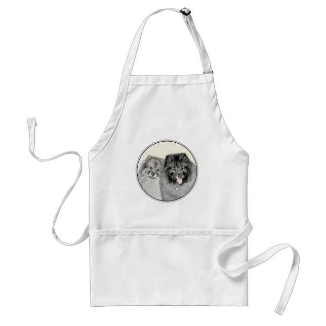Tablier Keeshond Graphics Keeshond Maman et son (Devant)