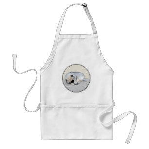 Tablier Keeshond Sleeping Puppy Peinture Chien Art origina